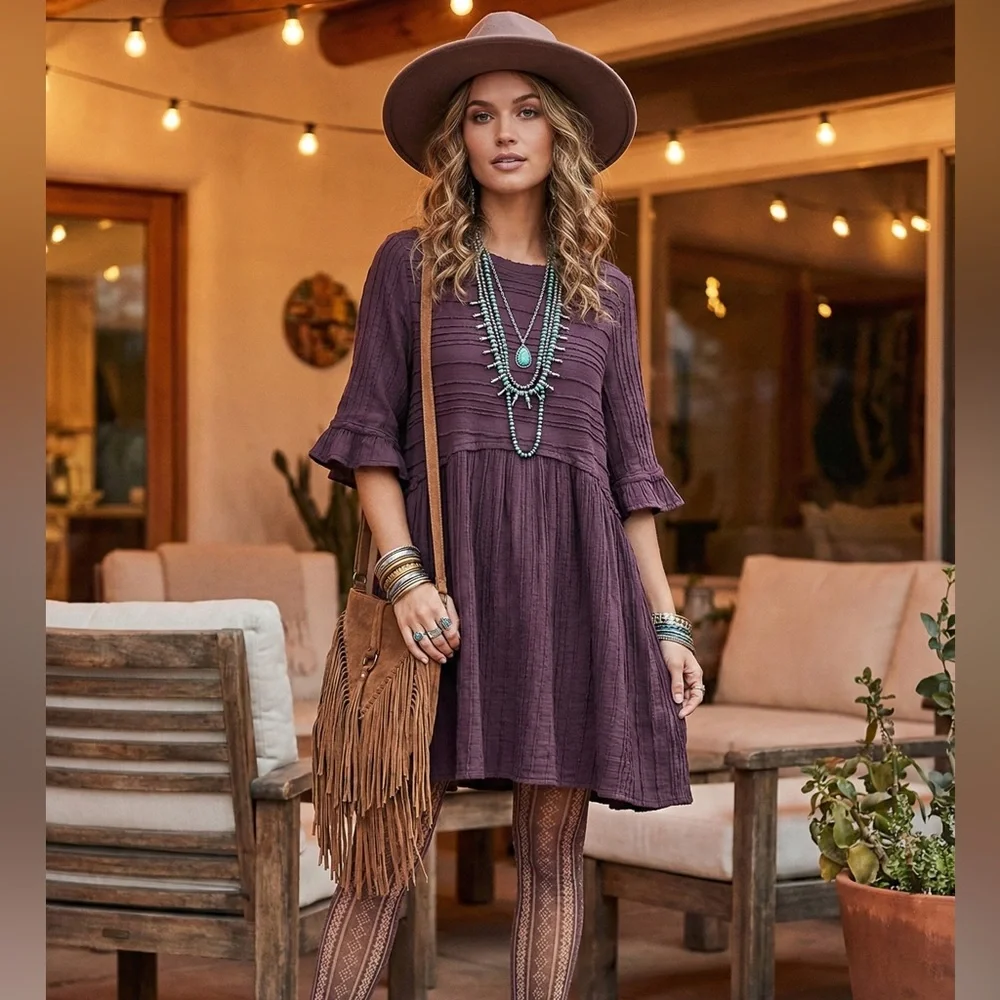 Free People Women's Brown Dress Sz M
